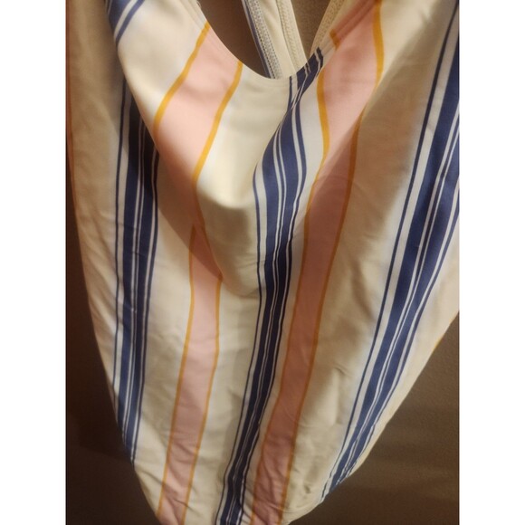 Madewell x OOKIOH Costa One Piece Swimsuit Cabana Stripe Size L NWT Swim - Picture 3 of 6
